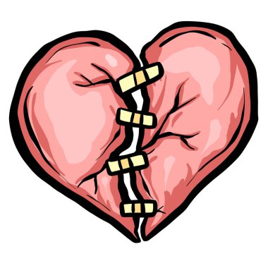 Çizgi film Zombi Ölü Kalp Kırık Aşk Çizimi