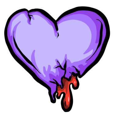 Çizgi film Zombi Ölü Kalp Kırık Aşk Çizimi