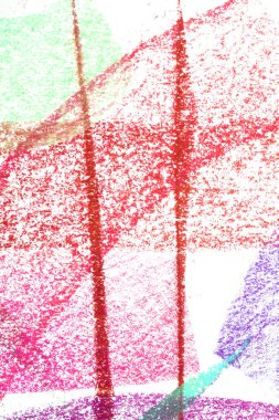 Soyut girdaplar ve çizgiler yumuşak pastel boya kalemleriyle beyaz arka plan gökkuşağı renginde yaratıcı fırça darbesi