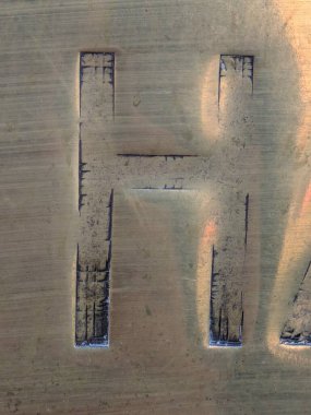 Sıkıntılı Durum Tipografisi ile Yazılan Kelimeler Fidye Mektubu H 'yi Buldu