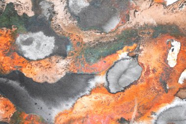 Soyut boya çizgileri, mürekkep lekeleri ve kırmızı siyah grungy boyalar.