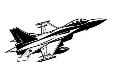 Savaş uçağı silueti. Jet Fighter Uçak Silueti.