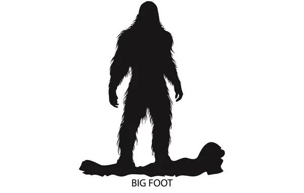 Koca ayak siluet vektör çizimi. Koca ayak yeti logo tasarımı.