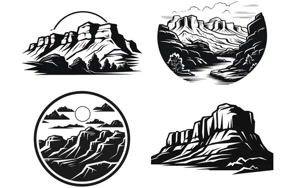 Büyük kanyonun silueti ve batan güneşe karşı yol