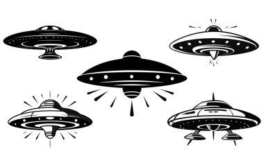 Ufo uzay gemisi silueti, Ufo uzay gemisi vektör silueti