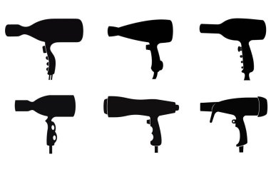 Saç kurutma makinesi ve elektrik prizi silueti, saç kurutma makinesi veya fön resmi siyah siluet