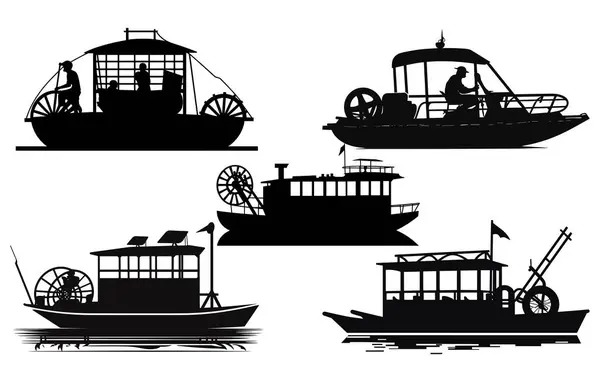 Airboat siluet koleksiyonu, Airboat Adventures vektörü