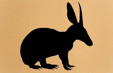 Vector Logo Illustration Aardvark Walking Silhouette free, Aardvark silhouette vector free, Wild Animal clipart