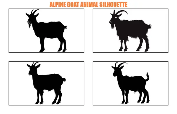 Siyah Alp keçisi silueti, Alp dağ keçisi silueti çizimi