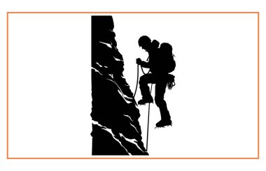 Dağcılar Dağcılar Siluet Vektör Sanatı, dağa tırmanan dağcı