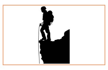 Dağcılar Dağcılar Siluet Vektör Sanatı, dağa tırmanan dağcı