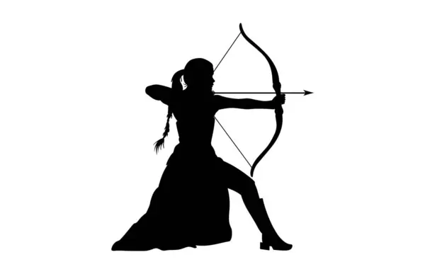 Okçuluk siluetleri, okçuluk silueti, kadın okçuluk silueti..