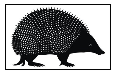 Armadillo Walking Silhouette, bir armadillonun siyah silueti, klasik hipster armadillo logosu.