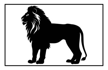 Asya Aslanı Hayvan Vektörü - Görkemli Büyük Kedi Vahşi Yaşam Çizimi ve Clipart