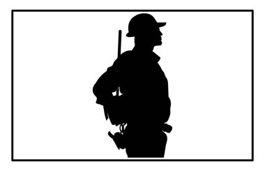 Mimar Silueti - İnşaat İşçisi Simgesi ve Clipart İllüstrasyonu