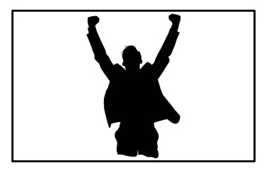 Başarı siluetini kutlayan iş adamı, İş Adamlarının Kazanması