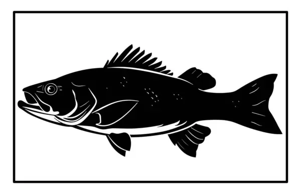 Haddock Nehri balık silueti. Balık Mezgit El çizimi, Nehir Haddock