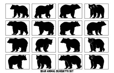 Ayı hayvan silueti. Ayı sembolü izole edilmiş,