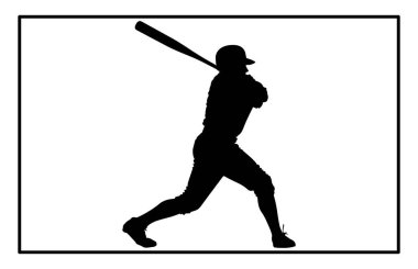 Beyzbol oynayan bir kişinin silueti, Beyzbol Vurucusu Sayı Turu silueti için Yarasayla Top Vuruyor.