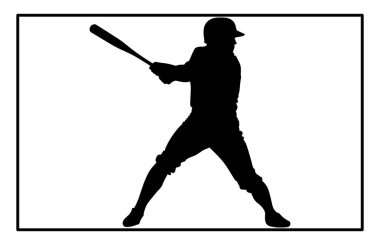 Beyzbol oynayan bir kişinin silueti, Beyzbol Vurucusu Sayı Turu silueti için Yarasayla Top Vuruyor.