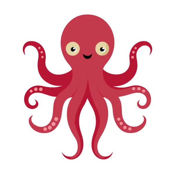  Beyaz üzerine ahtapot karikatürü çizimi