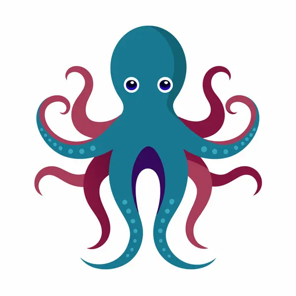  Beyaz üzerine ahtapot karikatürü çizimi