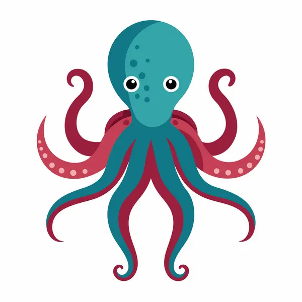 stock vector  a octopus cartoon illustration on white