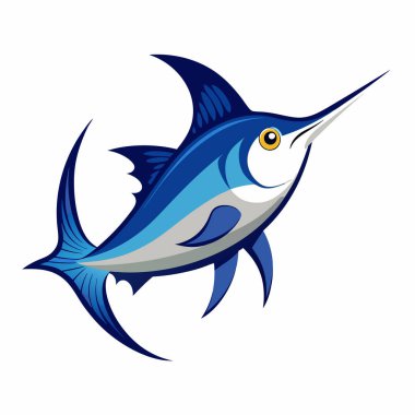 Beyaz arka plan üzerinde kılıç balığı