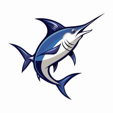 Beyaz arka plan üzerinde kılıç balığı