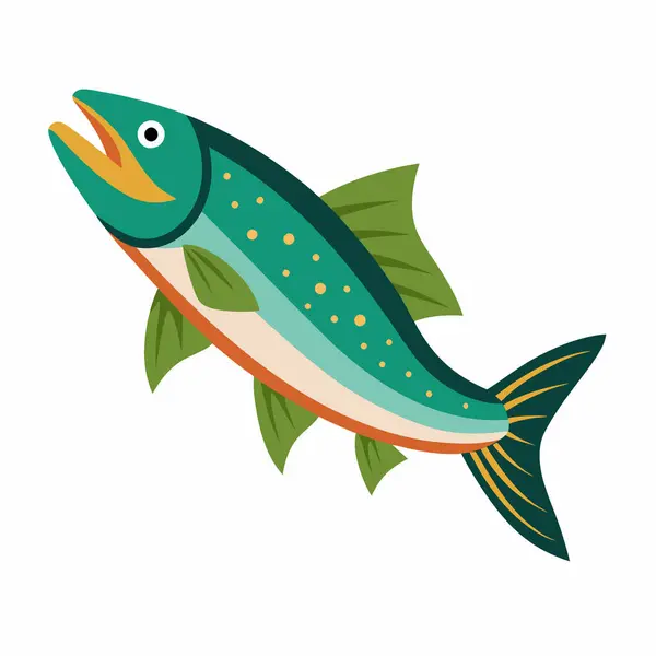 Beyaz arka planda alabalık balığı