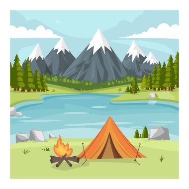 Dağlarda kamp yapmak.