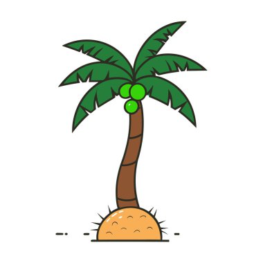  Hindistan cevizi palmiyesi vektör çizimi