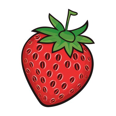 Beyaz üzerine çilek.