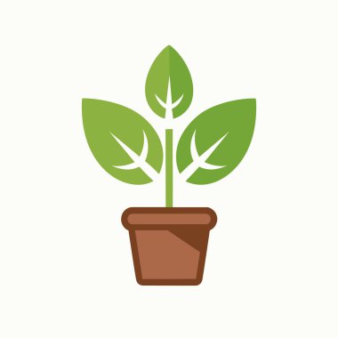 Kapalı yeşil bitkiler. İç dekorasyon için yeşillik, bitki severler. Düz bir tencerede çiçekler. Vektör illüstrasyonu.