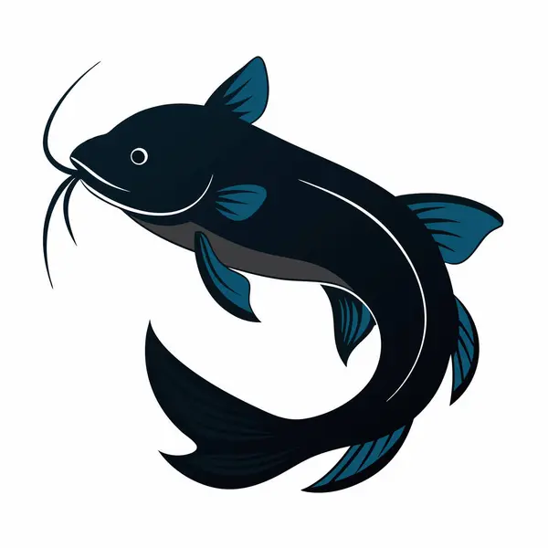 Canavar balığı, şirin çizgi film yayın balığı seti. Beyaz arkaplanda vektör çizimi izole edildi. beyaz arka planda yayın balığı