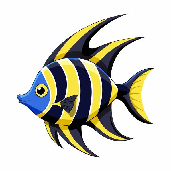 Beyaz üzerine izole edilmiş melek balığı tasviri