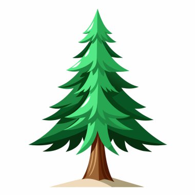 Çam ağacı, noel ağacı, vektör sembolü ikon tasarımı. Dallar dizayn edilmiş doğal çam ağacı