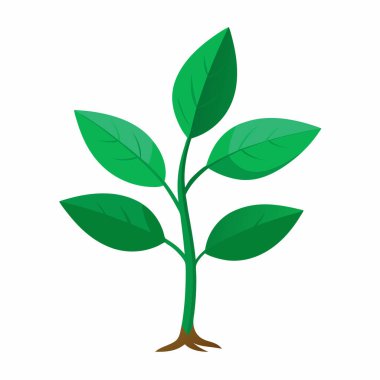 Bitki Simgesi Logosu, soyut arka planda büyüyen bitki fidanının çizimi, yeşil bitki simgesi.