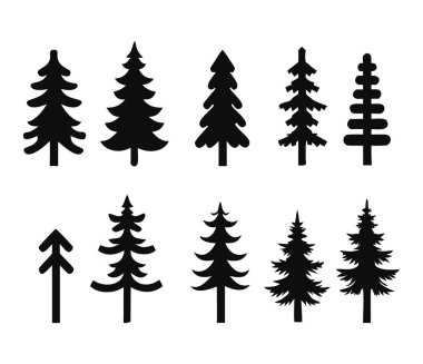 Siluet Çam Ağaçları Koleksiyonu