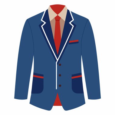 Kırmızı Gömlekli ve Kravatlı Mavi Takım