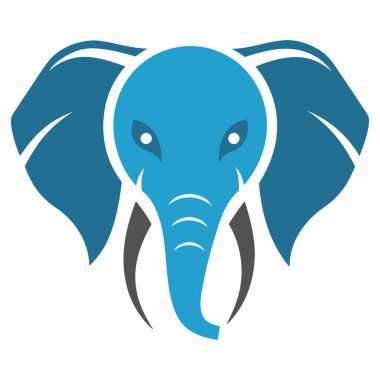 Beyaz Arkaplan Vektörü Üzerine Fil Logosu