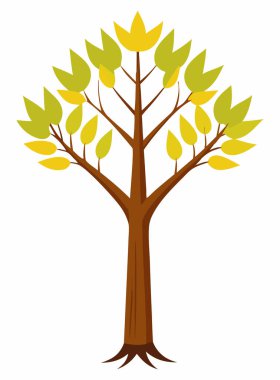 Dekoratif Ağaç Dekoratif Grafik İllüstrasyonu: 124; Beyaz Arkaplanda Karikatür Ağacı Resimleri İzole Edildi