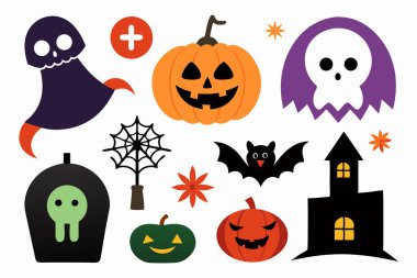 Balkabağı, Hayalet ve Fenerli Ürkütücü Cadılar Bayramı Etiketi Paketi