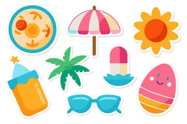 Çocuk ve Parti İçin Eğlence Sahil Etiketleri Koleksiyonu
