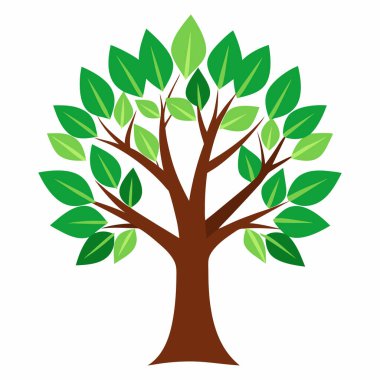 Beyaz zemin üzerine yeşil ağaç vektör