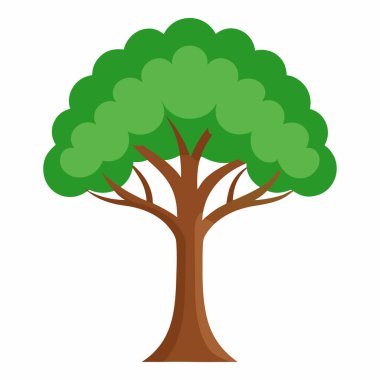 Doğa Tasarımı için Uzun Orman Ağacı Vektör Sanatı