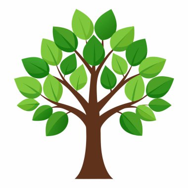 Doğa Tasarımı için Uzun Orman Ağacı Vektör Sanatı