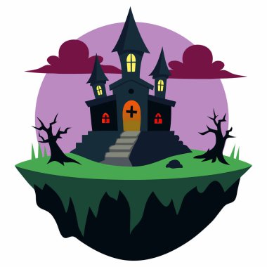 Korku temalı Cadılar Bayramı Tişörtü Tasarımı, Cadılar Bayramı Korku Gecesi, Lanetli Ev Cadılar Bayramı Partisi Cadılar Bayramı Tişörtü Yazdırma Vektörü