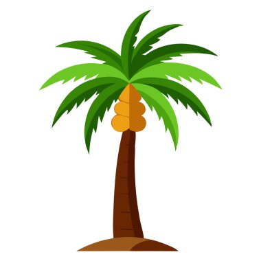 Beyaz Arkaplanda Gerçekçi Tropikal Palmiye Ağaçları Vektörü