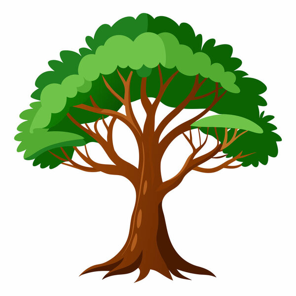 Majestic Tree Illustration Isolated on White Background | cartoon Tree Illustration Isolated on White Background